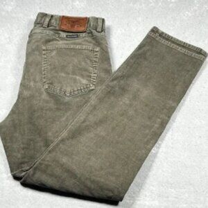 Brooks Brothers Pants Mens Size 35 Khaki Green Corduroy Straight Leg Pockets